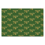 [ Thumbnail: Green, Faux Gold 76th (Seventy-Sixth) Event Tissue Paper ]