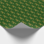 [ Thumbnail: Green, Faux Gold 76th (Seventy-Sixth) Event Wrapping Paper ]