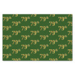 [ Thumbnail: Green, Faux Gold 79th (Seventy-Ninth) Event Tissue Paper ]