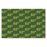 [ Thumbnail: Green, Faux Gold 80th (Eightieth) Event Tissue Paper ]
