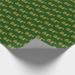 [ Thumbnail: Green, Faux Gold 84th (Eighty-Fourth) Event Wrapping Paper ]