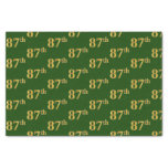 [ Thumbnail: Green, Faux Gold 87th (Eighty-Seventh) Event Tissue Paper ]