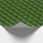 [ Thumbnail: Green, Faux Gold 87th (Eighty-Seventh) Event Wrapping Paper ]