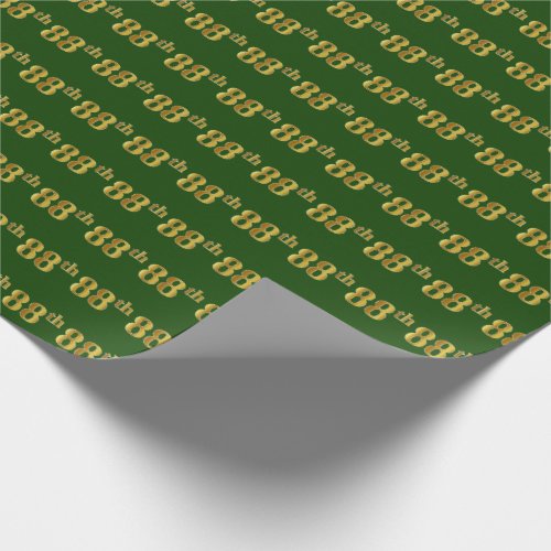 Green Faux Gold 88th Eighty_Eighth Event Wrapping Paper