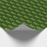 [ Thumbnail: Green, Faux Gold 89th (Eighty-Ninth) Event Wrapping Paper ]