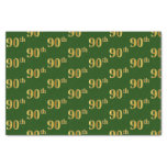 [ Thumbnail: Green, Faux Gold 90th (Ninetieth) Event Tissue Paper ]