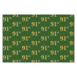 [ Thumbnail: Green, Faux Gold 91st (Ninety-First) Event Tissue Paper ]
