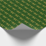 [ Thumbnail: Green, Faux Gold 91st (Ninety-First) Event Wrapping Paper ]