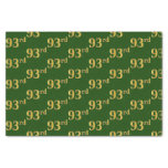[ Thumbnail: Green, Faux Gold 93rd (Ninety-Third) Event Tissue Paper ]