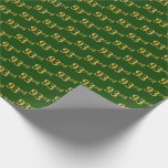 [ Thumbnail: Green, Faux Gold 93rd (Ninety-Third) Event Wrapping Paper ]