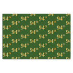 [ Thumbnail: Green, Faux Gold 94th (Ninety-Fourth) Event Tissue Paper ]
