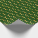 [ Thumbnail: Green, Faux Gold 94th (Ninety-Fourth) Event Wrapping Paper ]