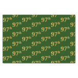[ Thumbnail: Green, Faux Gold 97th (Ninety-Seventh) Event Tissue Paper ]