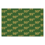[ Thumbnail: Green, Faux Gold 99th (Ninety-Ninth) Event Tissue Paper ]