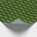 [ Thumbnail: Green, Faux Gold 99th (Ninety-Ninth) Event Wrapping Paper ]