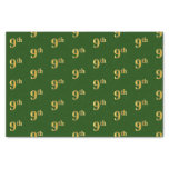 [ Thumbnail: Green, Faux Gold 9th (Ninth) Event Tissue Paper ]