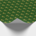 [ Thumbnail: Green, Faux Gold 9th (Ninth) Event Wrapping Paper ]