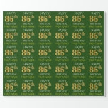 [ Thumbnail: Green, Faux Gold "Happy 86th Birthday" Wrapping Paper ]