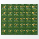 [ Thumbnail: Green, Faux Gold "Happy 98th Birthday" Wrapping Paper ]