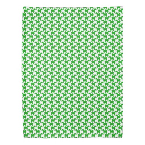 Green Faux Houndstooth Choose color Duvet Cover 1