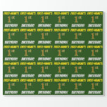 [ Thumbnail: Green, Faux/Imitation Gold, "1st Birthday" Wrapping Paper ]