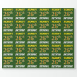 [ Thumbnail: Green, Faux/Imitation Gold, "26th Birthday" Wrapping Paper ]