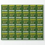 [ Thumbnail: Green, Faux/Imitation Gold, "31st Birthday" Wrapping Paper ]