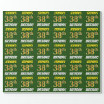 [ Thumbnail: Green, Faux/Imitation Gold, "38th Birthday" Wrapping Paper ]