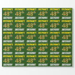 [ Thumbnail: Green, Faux/Imitation Gold, "48th Birthday" Wrapping Paper ]