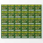 [ Thumbnail: Green, Faux/Imitation Gold, "65th Birthday" Wrapping Paper ]