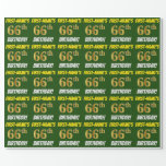 [ Thumbnail: Green, Faux/Imitation Gold, "66th Birthday" Wrapping Paper ]