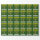 [ Thumbnail: Green, Faux/Imitation Gold, "71st Birthday" Wrapping Paper ]