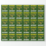[ Thumbnail: Green, Faux/Imitation Gold, "76th Birthday" Wrapping Paper ]