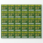 [ Thumbnail: Green, Faux/Imitation Gold, "83rd Birthday" Wrapping Paper ]
