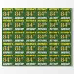 [ Thumbnail: Green, Faux/Imitation Gold, "84th Birthday" Wrapping Paper ]