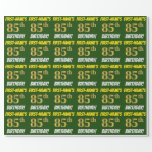 [ Thumbnail: Green, Faux/Imitation Gold, "85th Birthday" Wrapping Paper ]