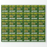 [ Thumbnail: Green, Faux/Imitation Gold, "86th Birthday" Wrapping Paper ]