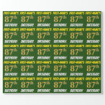 [ Thumbnail: Green, Faux/Imitation Gold, "87th Birthday" Wrapping Paper ]
