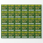 [ Thumbnail: Green, Faux/Imitation Gold, "95th Birthday" Wrapping Paper ]