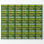 [ Thumbnail: Green, Faux/Imitation Gold, "96th Birthday" Wrapping Paper ]