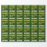[ Thumbnail: Green, Faux/Imitation Gold, "97th Birthday" Wrapping Paper ]