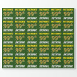 [ Thumbnail: Green, Faux/Imitation Gold, "99th Birthday" Wrapping Paper ]