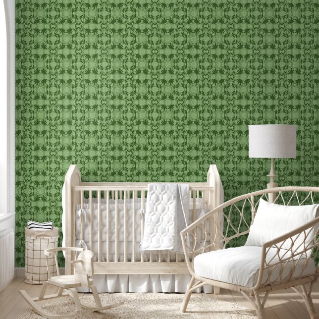 Green Faux Lace Pattern Wallpaper Wallpaper (Kids)