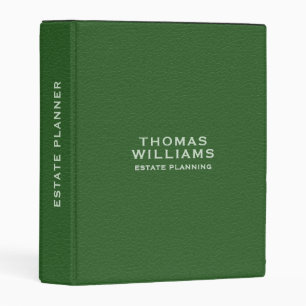 Green Faux Leather Look Light Green Typography Mini Binder