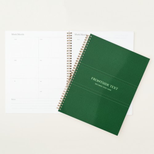 Green faux leather Planner