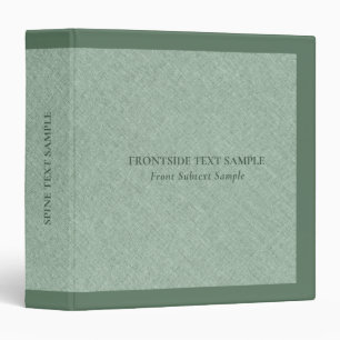 Green Faux Linen Texture Look 3 Ring Binder