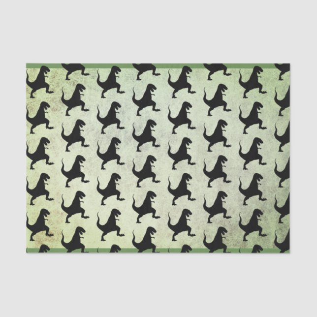 Green Faux Stone T Rex Tissue Paper (Front)