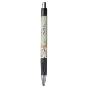 Green Faux Wood Cute Deer Pen