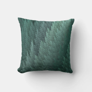 Green Feather Pattern Design Throw Pillow