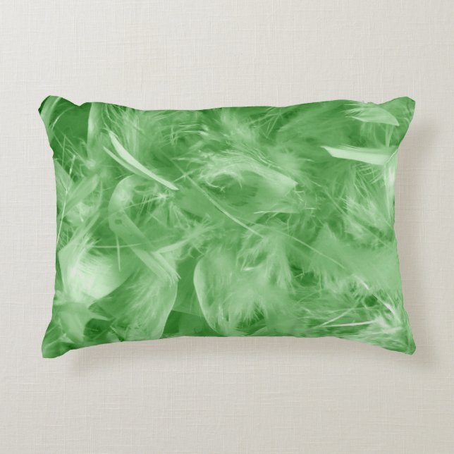 Green Feathers Accent Pillow (Front)